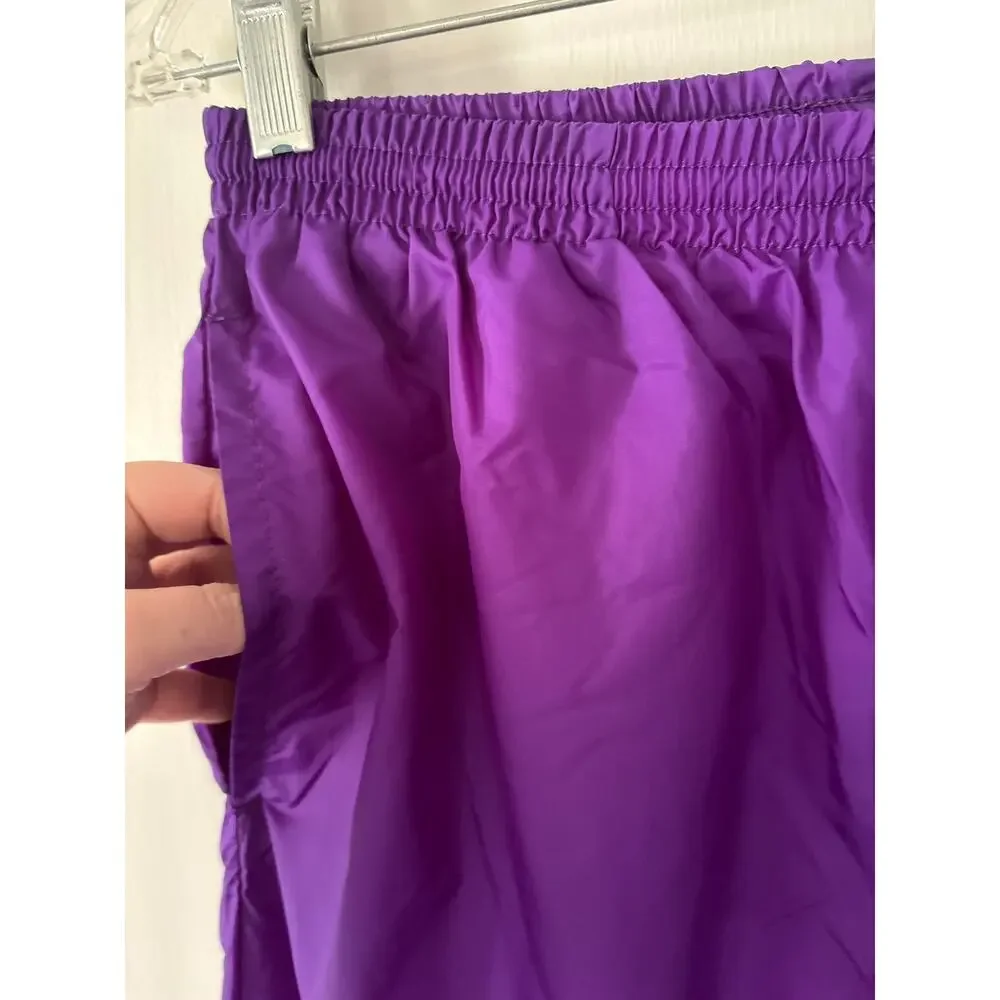 Nike Vintage 90s Windbreaker Track Pants Lined Zipper Ankles Size Large Purple